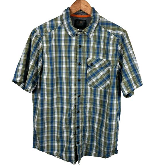 5.11 Tactical Short Sleeve Shirt  Men's Small Single Flex Covert Plaid Fatigue - Picture 2 of 11